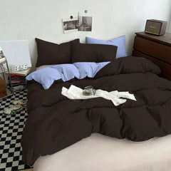 Plain Dyed Reversible Cotton Duvet Cover Sets