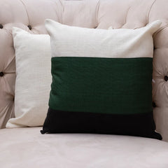 Medow White,Green Jute Cushion Covers - 2 Pc Jute cushion Cover set