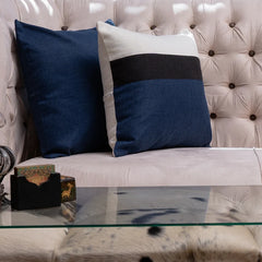 Berry Blue Jute Cushion Covers - 2 Pc Jute cushion Cover set
