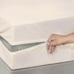 Cotton Zipper Mattress Cover - Cream