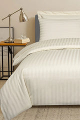 Cotton Satin Stripe Duvet Cover Sets Cream