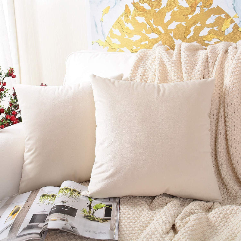 Plain Velvet Cushion Covers - Pack Of 2