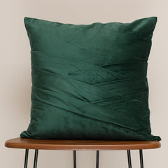 Velvet Emerald Green Welt Cushion Cover - 1 Pc