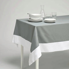 Decorative Tablecloth - Grey With White Bordered