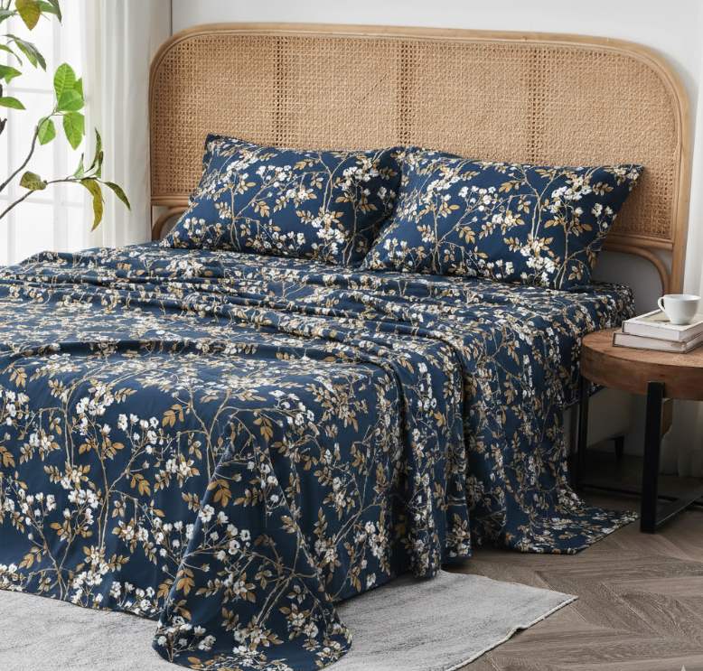 Double Cotton Bed Sheet - Midnight Thicket
