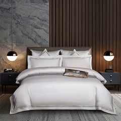 Embroidered Luxury Duvet Set- Dove White