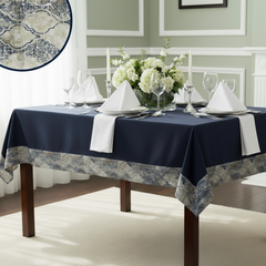 Elegant Cotton Table Cover with Ankara Edge