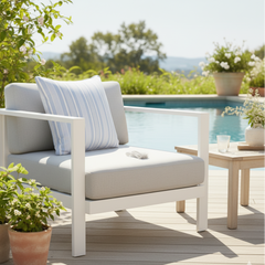 Waterproof Blue Irregular Stripe Printed Cushion Cover-1 Pc