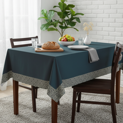 Elegant Cotton Table Cover with Mosaic Edge