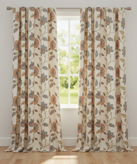 2Pc Printed Blackout Curtains – Premium Floral Bloom