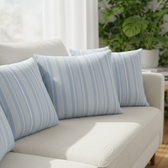 Waterproof Blue Irregular Stripe Printed Cushion Cover-1 Pc