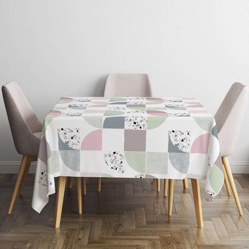 Printed Cotton Satin Table Cover-Geometric Bliss