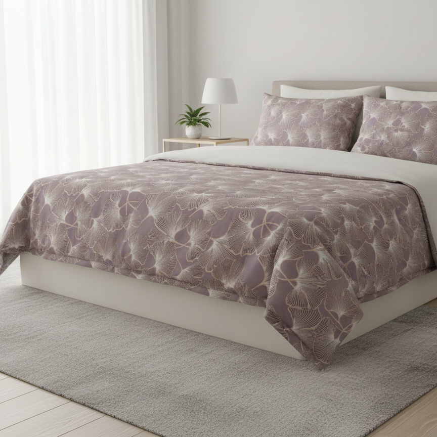 Double Cotton Bed Sheet - Ginkgo Leaves