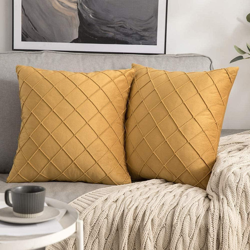 Velvet Pinch Pleated Cushion Covers - 2 Pcs Set