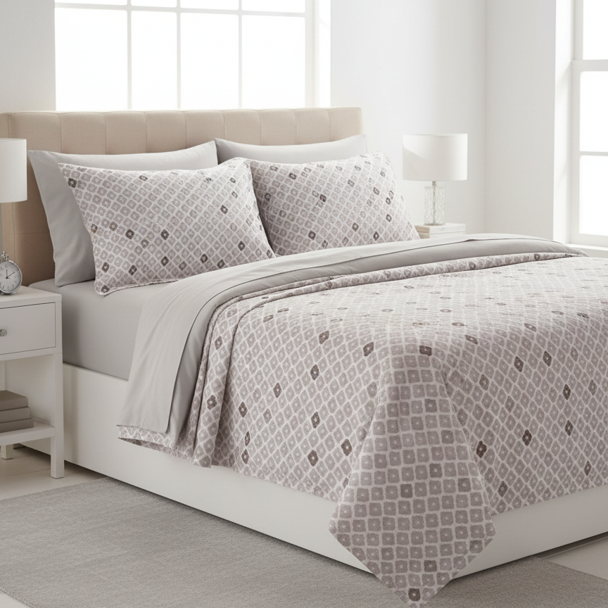 Double Cotton Bed Sheet - Gray Elegance