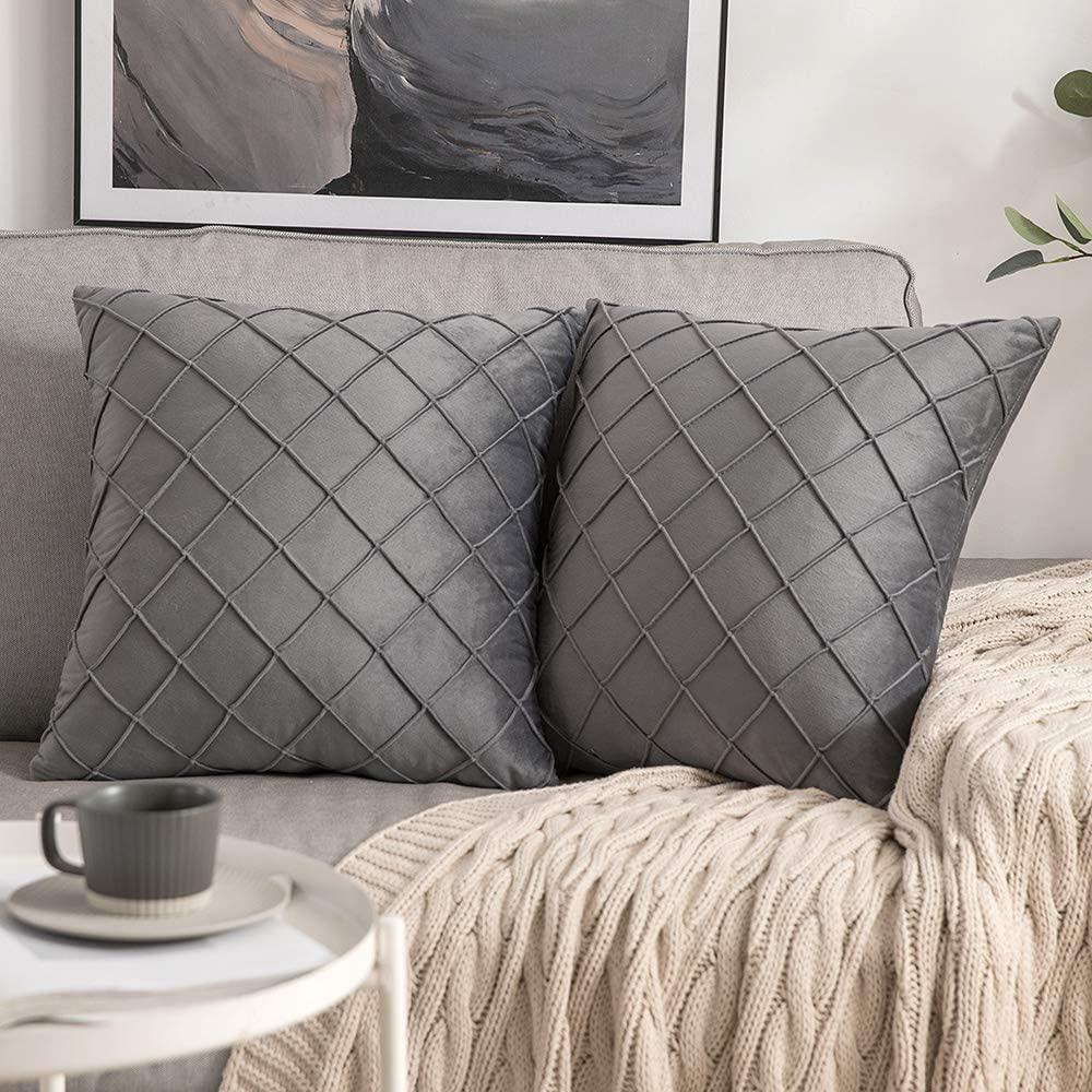 Pleated Velvet Cushion Covers - 2 Pcs Set