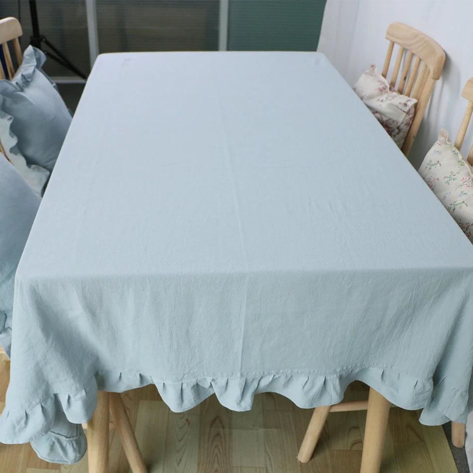 Flounce Stitching Cotton Table Covers