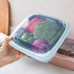 Vegetable Drain Storage Basket With Lid