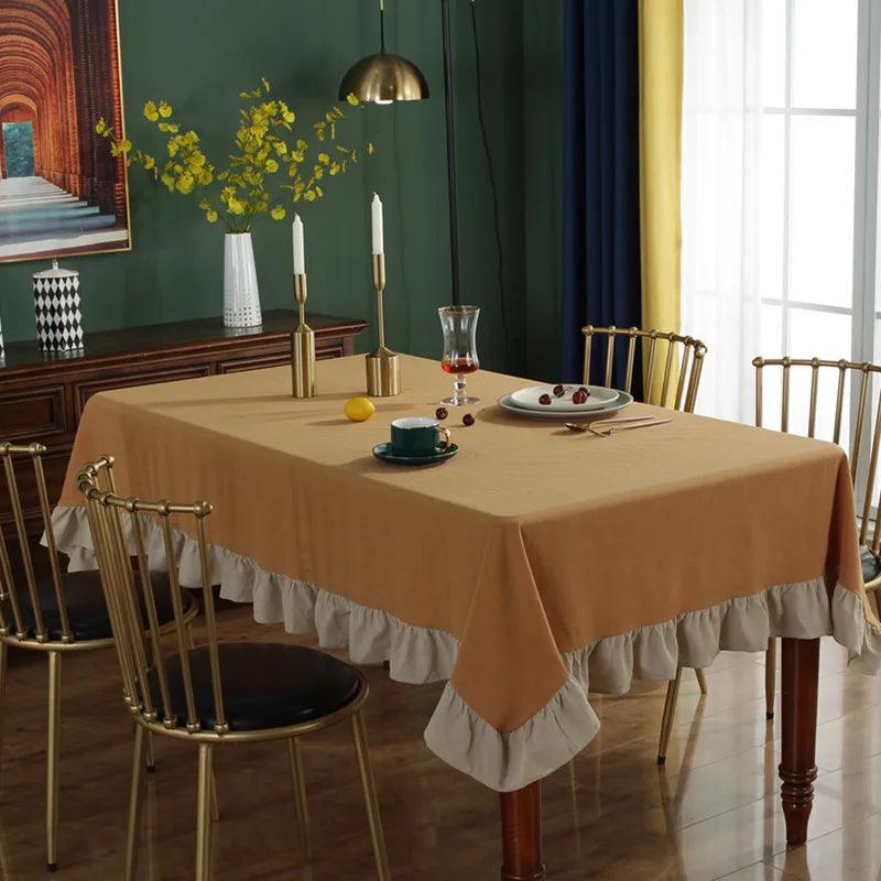 Flounce Stitching Cotton Table Covers