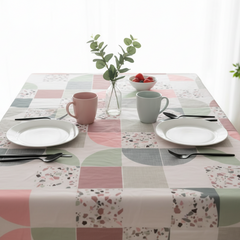 Printed Cotton Satin Table Cover-Geometric Bliss