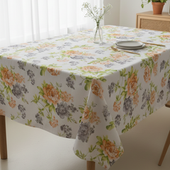 Printed Cotton Table Cover- Ash Floral Garden