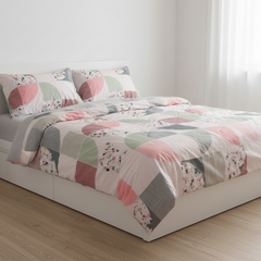 Double Cotton Satin Bed Sheet - Geometric Bliss