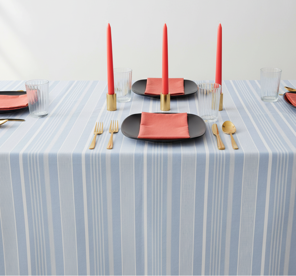 Waterproof Dining Set - Blue Irregular Stripe