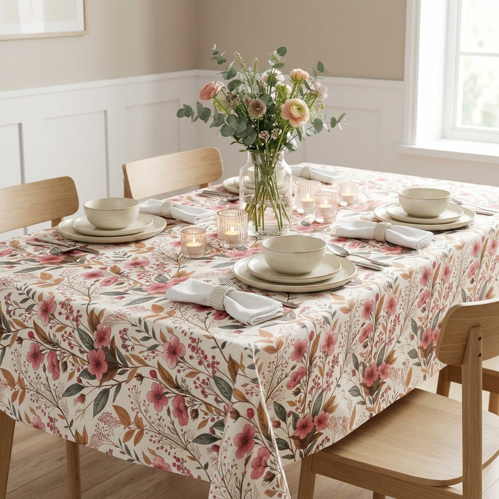 Printed Cotton Table Cover - Imperial Flora