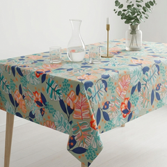 Printed Cotton Duck Table Cover-Leafy Luxury