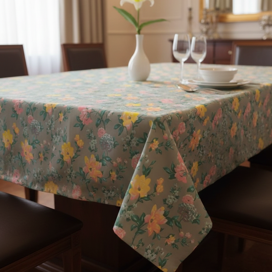 Printed Cotton Table Cover-Sage Meadow Floral