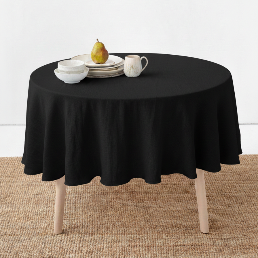 Round Table Cloth Solid Cotton