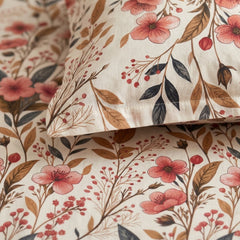 Imperial Flora - Printed Flat Sheet Set, Double Bed, 100% Cotton
