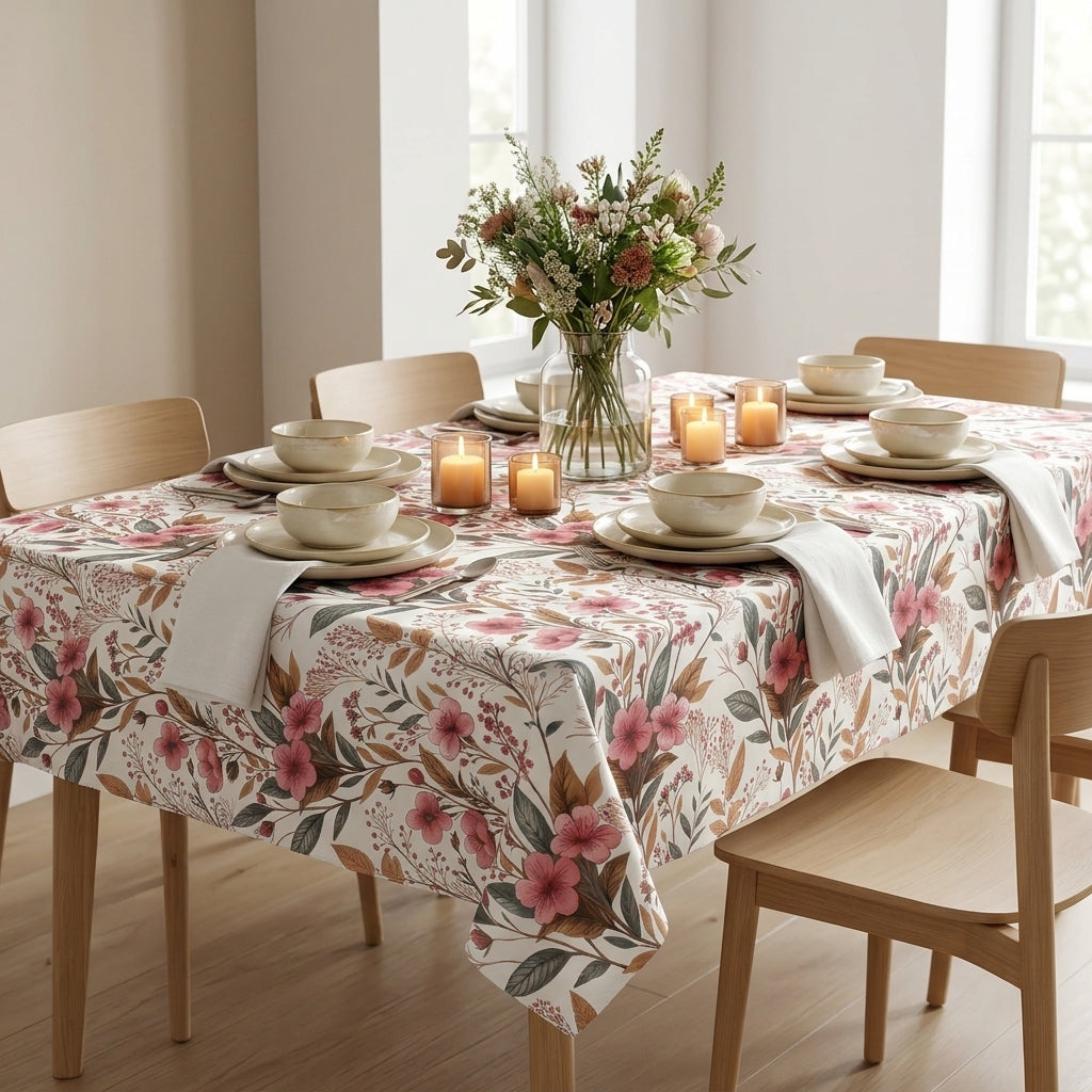 Printed Cotton Table Cover - Imperial Flora