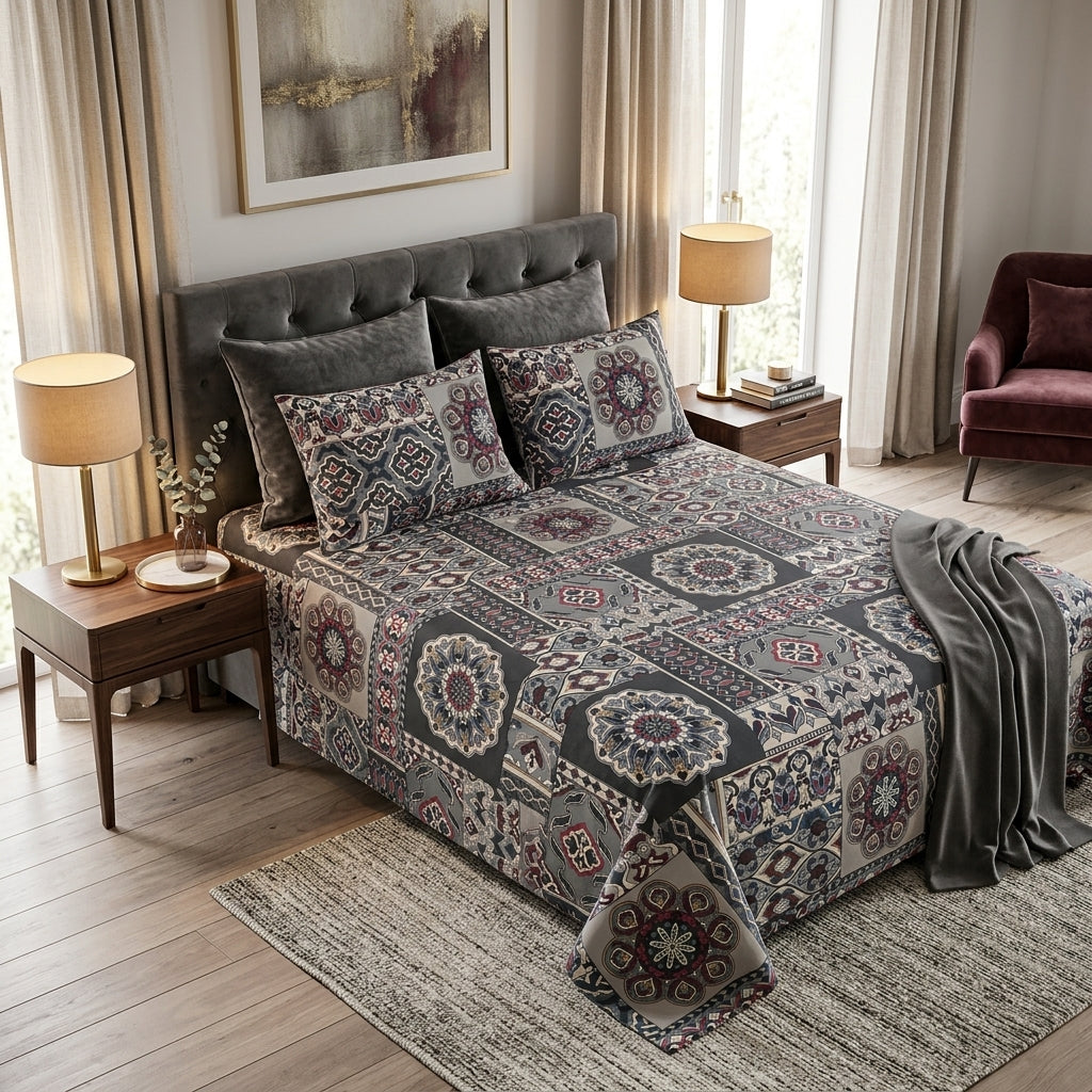Double Cotton Bed Sheet - Rawaaj Tile