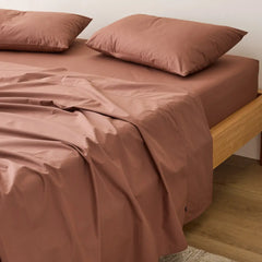 Plain Cotton Bed Sheet Set - Brown