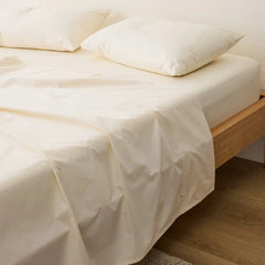 Plain Cotton Bedsheet Set-Ivory