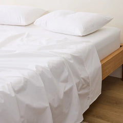 Plain Cotton Bed Sheet Set -White