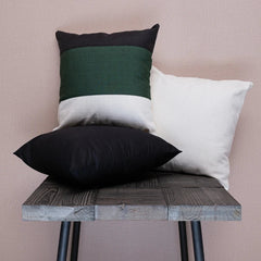 Medow White,Green - 3 Pc Jute cushion Cover set
