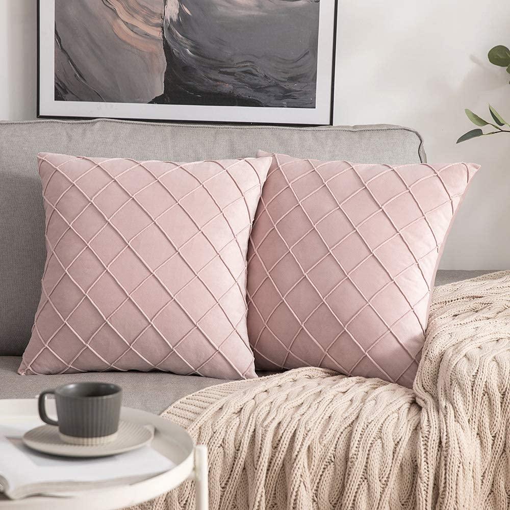 Pleated Velvet Cushion Covers - 2 Pcs Set