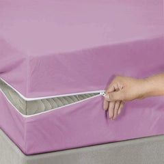 Cotton Zipper Mattress Cover - Lilac