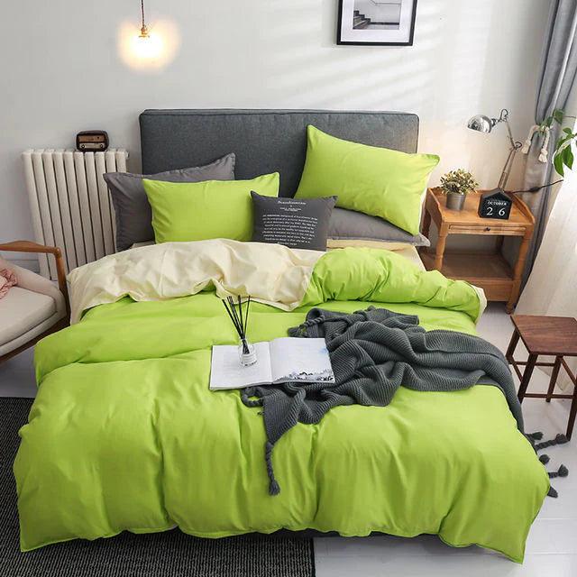 Plain Dyed Reversible Cotton Duvet Cover Sets