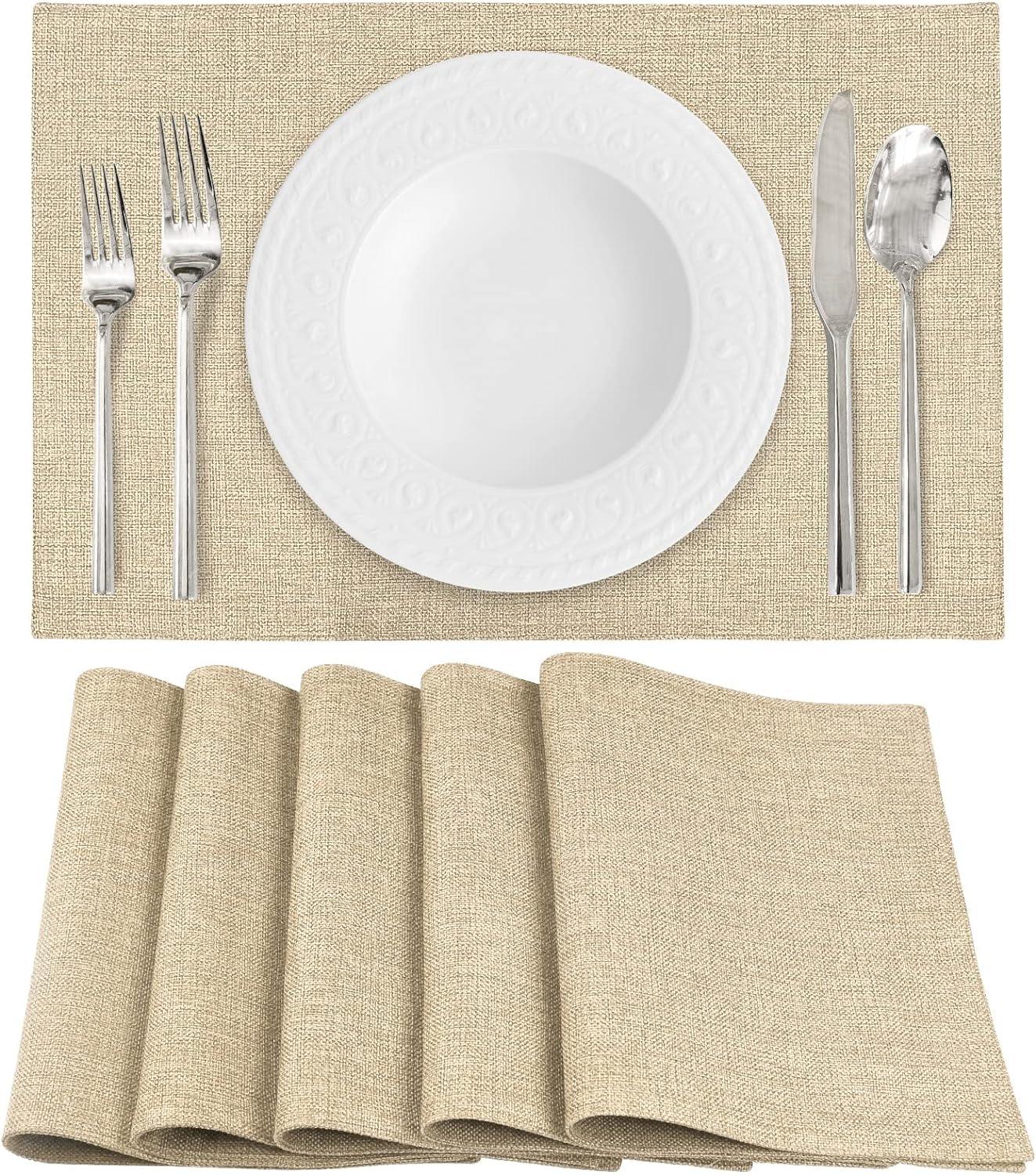 Jute Table Mat Set - Light Beige