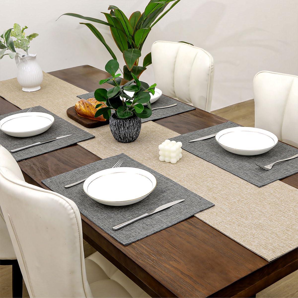 Jute Table Mat Set - Grey