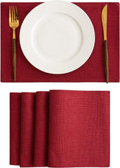 Jute Table Mat Set - Red