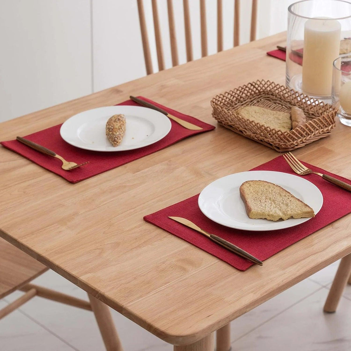 Jute Table Mat Set - Red