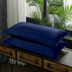 Cotton Satin Stripe Duvet Cover Sets Navy Blue