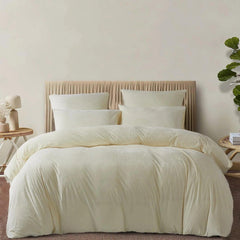 Luxury Velvet Duvet Cover Set - Off White