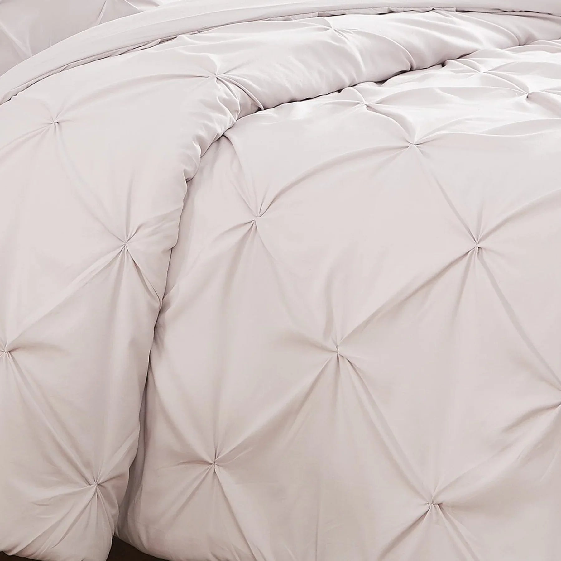 Luxury Satin Pintuck Duvet Cover Set - Off White