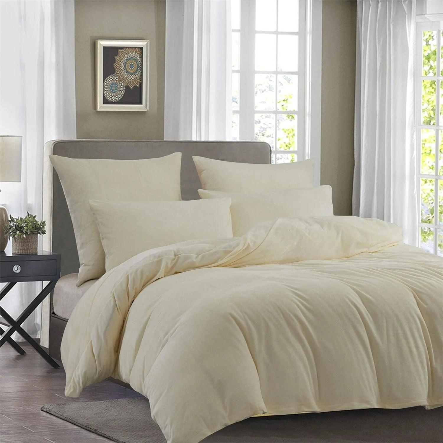 Luxury Velvet Duvet Cover Set - Off White