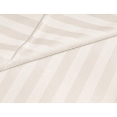 Luxury Strip Satin Bed Sheet Set - Off White